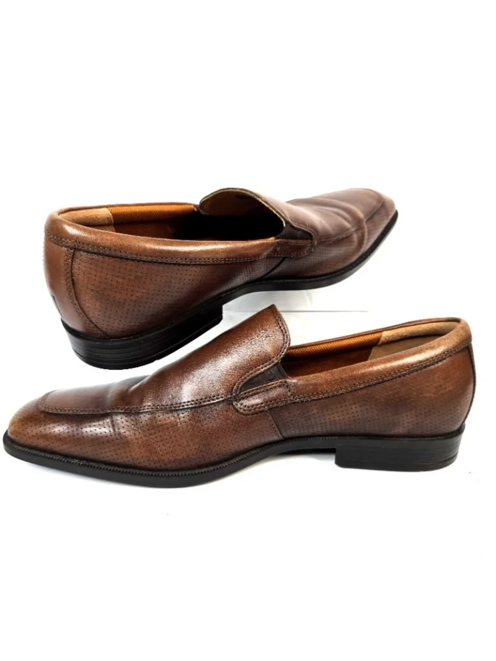 ECCO Helsinki Brown Leather Slip On Loafers Shoes Men’s Size 13